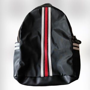 🖤 Super cute black mini backpack. Red and white stripe.